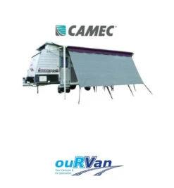 CAMEC 043480 PRIVACY SCREEN 2.8 X 1.8M SHADE AWNING DOUBLE ROPE TRACK CARAVAN RV