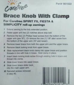 CAREFREE AWNING BRACE LOCKING KNOB WITH BACKING NUT 200-34120 CARAVAN RV -Cheap OURVANRV Store 112090216935 8