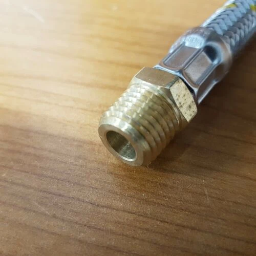 LPG BRAIDED GAS HOSE PIGTAIL FOR CARAVAN HAND WHEEL POL 1/4 MNPT 450MM - 51-HTFP14M450 3 LPG BRAIDED GAS HOSE PIGTAIL FOR CARAVAN HAND WHEEL POL 1/4 MNPT 450MM - 51-HTFP14M450 - Image 3