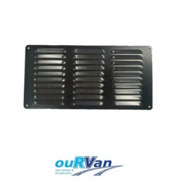 150MM X 300MM FLUTED ALUMINIUM VENT - BLACK