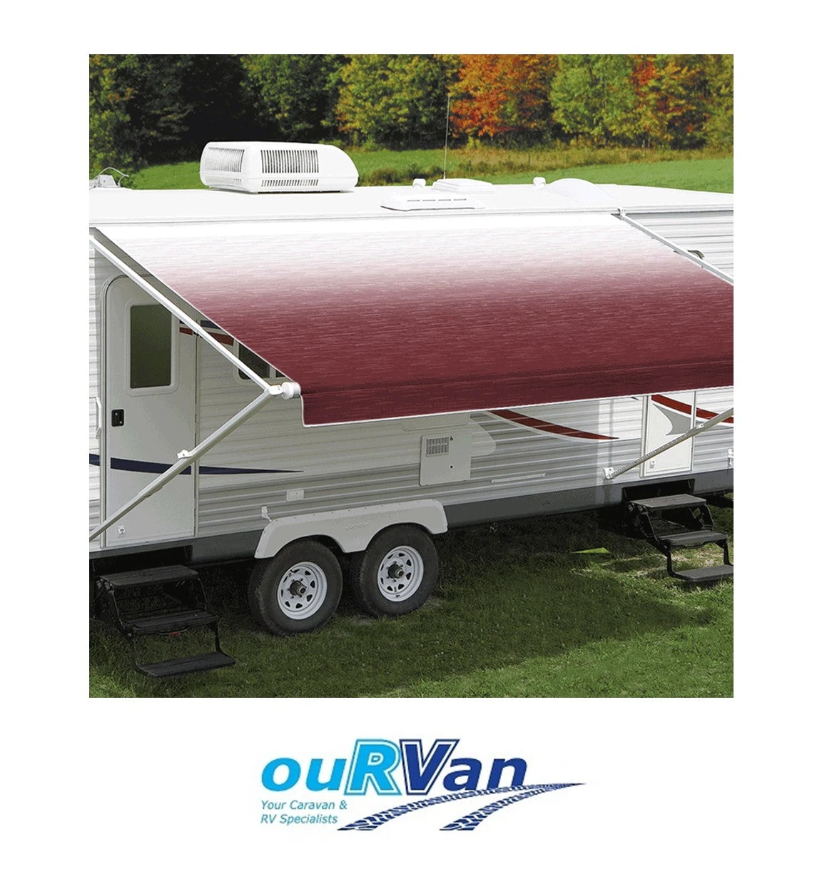 CAREFREE 11FT BURGUNDY SHADE FADE ROLL OUT AWNING (NO ARMS). FF116A00HM 1 CAREFREE 11FT BURGUNDY SHADE FADE ROLL OUT AWNING (NO ARMS). FF116A00HM