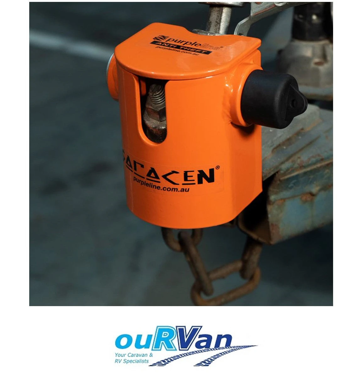 FULLSTOP™ SARACEN HITCH LOCK AUSTRALIAN V2 CARAVAN TRAILER SHL100-2 450-06082 ORANGE 3 FULLSTOP™ SARACEN HITCH LOCK AUSTRALIAN V2 CARAVAN TRAILER SHL100-2 450-06082 ORANGE - Image 3