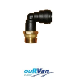 JG 1/2" BRASS MALE ADAPTOR WITH 12MM PLASTIC ELBOW RM091214 800-02026 CARAVAN