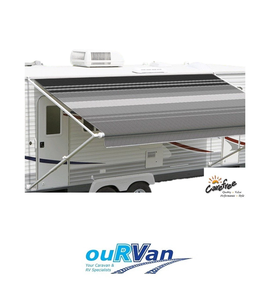 CAREFREE 14FT SILVER SHALE FADE ROLL OUT AWNING (NO ARMS). FF146D00HM 200-36740 2 CAREFREE 14FT SILVER SHALE FADE ROLL OUT AWNING (NO ARMS). FF146D00HM 200-36740 - Image 2