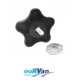 1 X CAREFREE AWNING BRACE LOCKING KNOB WITH BACKING NUT 200-34120 CARAVAN RV